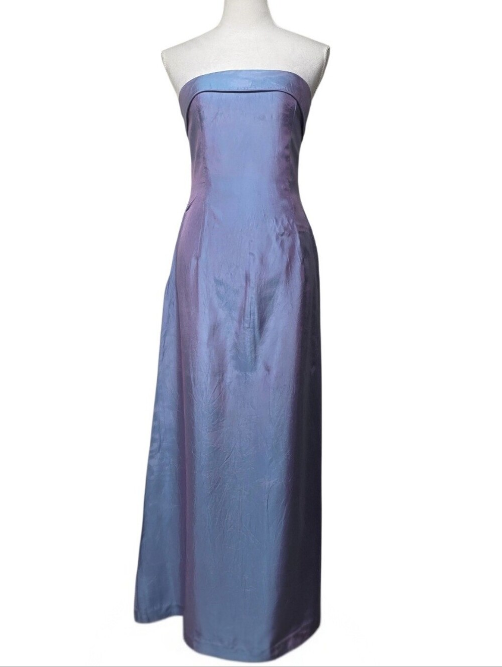 Jessica McClintock Gunne Sax Strapless Iridescent Lavender Collumn Maxi Dress